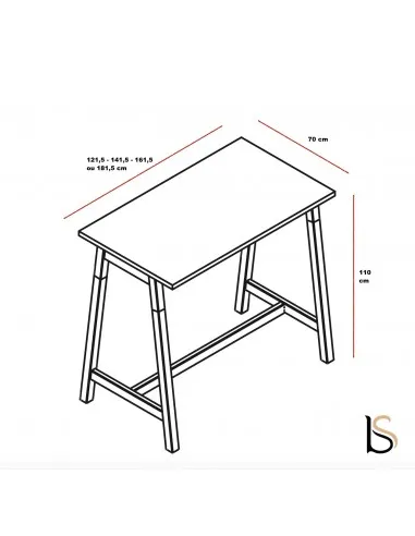 Table haute avec pieds en métal - MDD