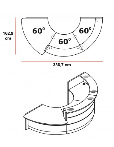Comptoir d’accueil lumineux Valde - MDD
