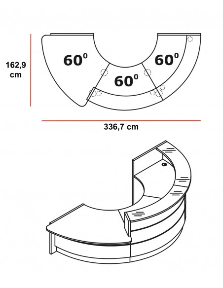 Comptoir d’accueil lumineux Valde - MDD