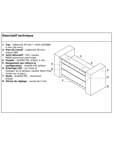 Bureau d’accueil avec rangement Valde - MDD