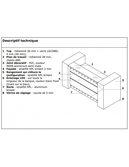 Bureau d’accueil avec rangement Valde - MDD