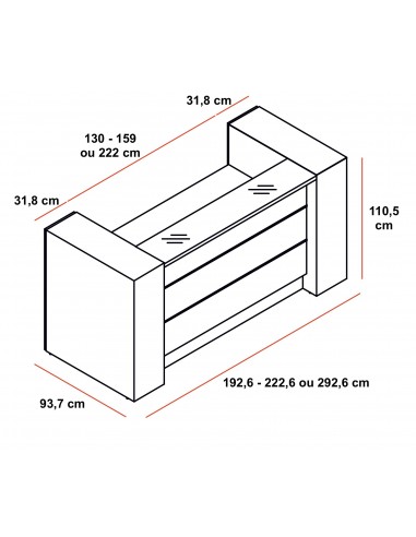 Bureau d’accueil avec rangement Valde - MDD