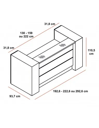 Bureau d’accueil avec rangement Valde - MDD