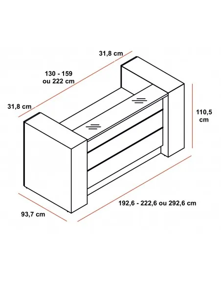Bureau d’accueil avec rangement Valde - MDD