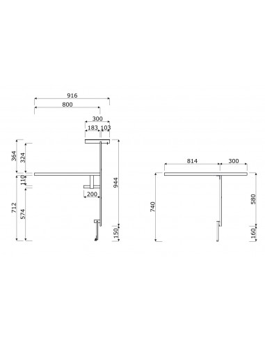 Bureau d’accueil avec rangement Valde - MDD