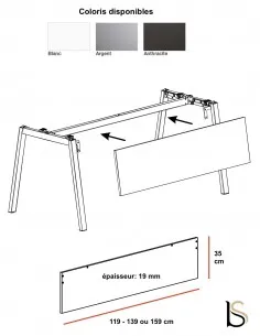 Voile de fond pour bureau individuel Born– Mobel Linea 2