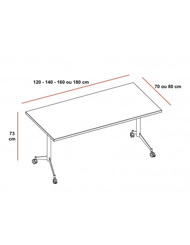 Table de réunion avec plateau abattant sur roulettes Pop-up - Quadrofoglio