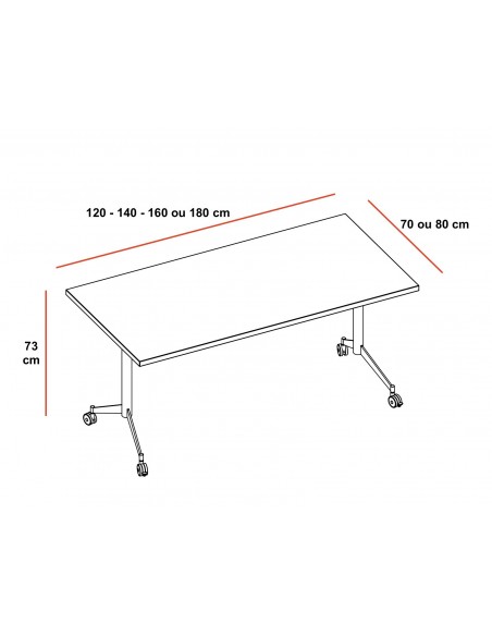 Table de réunion avec plateau abattant sur roulettes Pop-up - Quadrofoglio