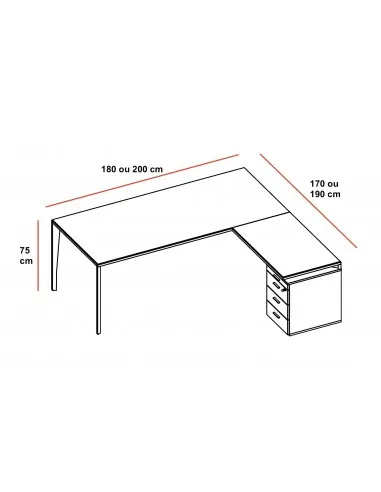 Bureau Manager avec caisson X5 – Officity.