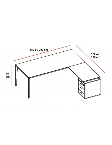 Bureau Manager avec caisson X5 – Officity.