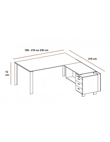 Bureau X7 avec retour et caisson – Officity.