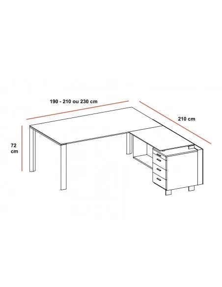 Bureau X7 avec retour et caisson – Officity.