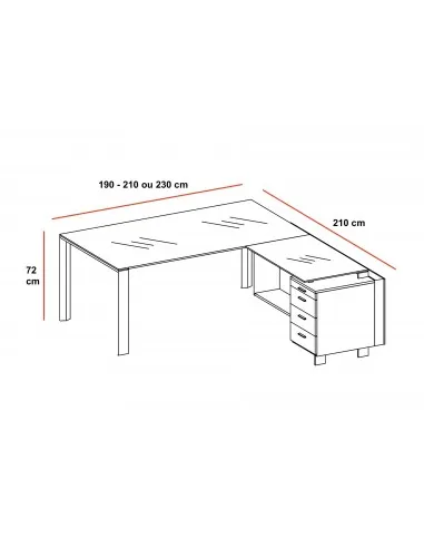 Bureau X7 avec plateaux en verre blanc – Officity.