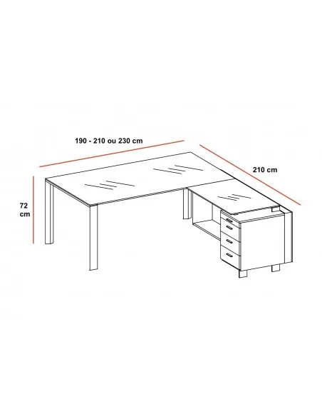 Bureau X7 avec plateaux en verre blanc – Officity.