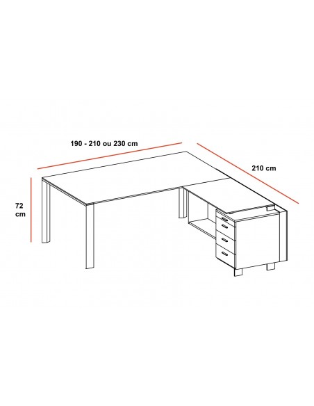 Bureau X7 avec plateaux laqués – Officity.