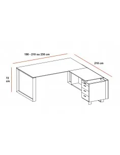 Bureau X7 avec retour et caisson – Officity. 2