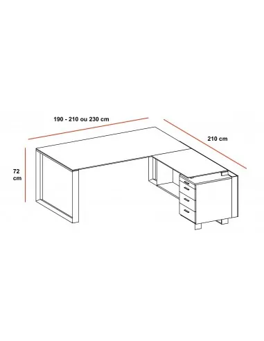 Bureau X7 avec retour et caisson – Officity.