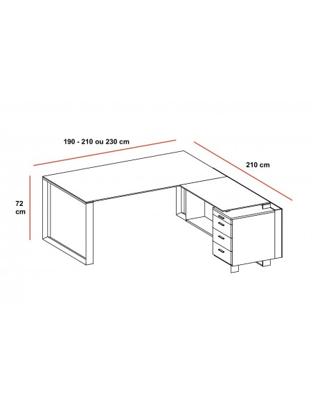 Bureau X7 avec retour et caisson – Officity.