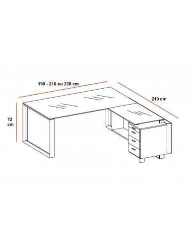Ensemble de direction X7 avec plateaux en verre blanc – Officity.