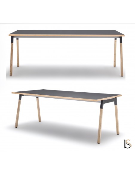 Table rectangulaire pieds en bois Ogi – MDD.