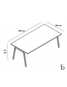 Table rectangulaire pieds en bois Ogi – MDD. 2