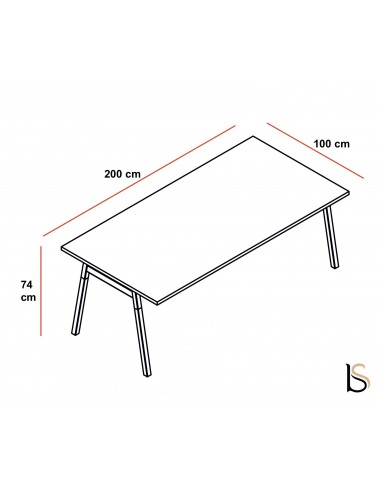 Table rectangulaire pieds en bois Ogi – MDD.