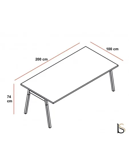 Table rectangulaire pieds en bois Ogi – MDD.