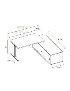 Bureau Idea Tube avec meuble de rangement - Quadrifoglio 2
