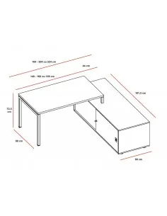 Bureau Idea 01 avec meuble de rangement - Quadrifoglio 2