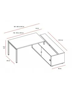 Bureau Idea 01 avec système d’électrification intégré - Quadrifoglio 2