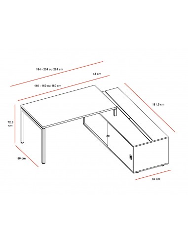 Bureau Idea 01 avec système d’électrification intégré - Quadrifoglio