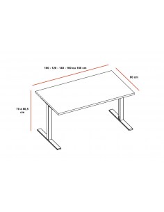 Bureau réglable en hauteur manuel pas cher. Quadrifoglio - Idea Tube 2