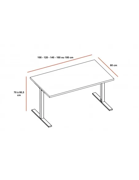 Bureau individuel Idea Tube réglable en hauteur - Quadrifoglio