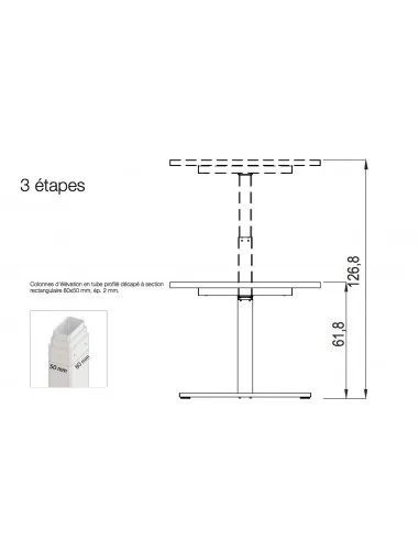 Bureau rectangulaire électrique réglable en hauteur – Quadrifoglio