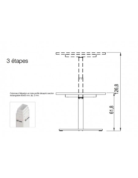 Bureau rectangulaire électrique réglable en hauteur – Quadrifoglio