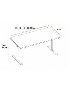 Bureau rectangulaire électrique réglable en hauteur – Quadrifoglio 2