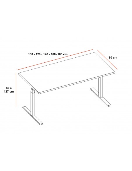Bureau rectangulaire électrique réglable en hauteur – Quadrifoglio