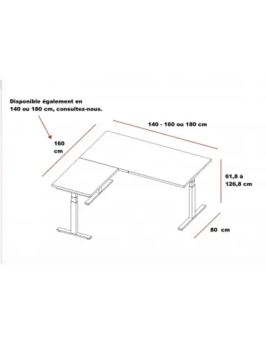 Bureau d’angle électrique réglable en hauteur – Quadrifoglio