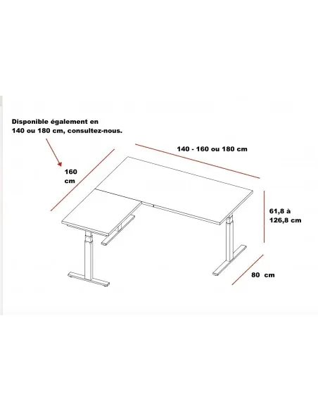 Bureau d’angle électrique réglable en hauteur – Quadrifoglio