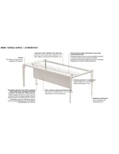Grille de cablage en métal pour bureau X9 - Officity 2