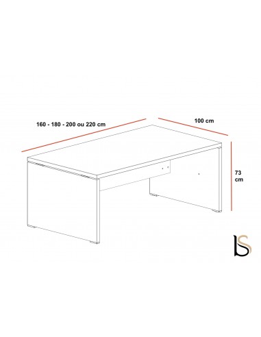 Bureau de direction TAK plateau rectangulaire – Mobel Linea
