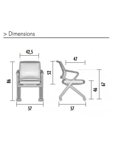 Chaise visiteurs avec assise pliante Plys – Mobel Linea
