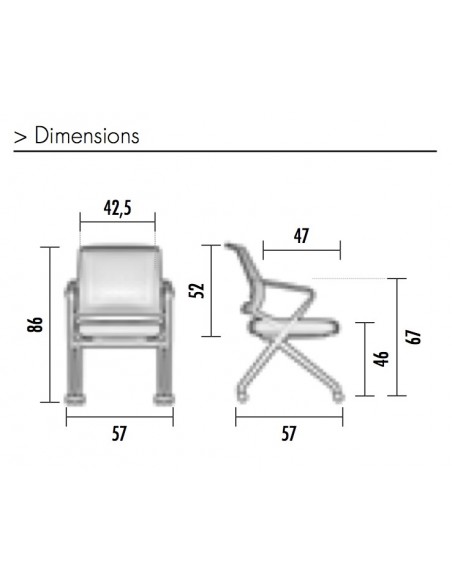 Chaise visiteurs avec assise pliante Plys – Mobel Linea