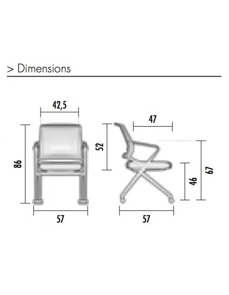 Chaise visiteurs avec assise pliante Plys – Mobel Linea
