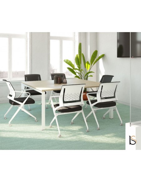 Chaise visiteurs avec assise pliante Plys – Mobel Linea