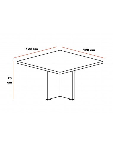 Dimensions de la able de réunion carrée TAK– Mobel Linea
