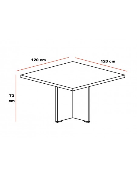 Dimensions de la able de réunion carrée TAK– Mobel Linea