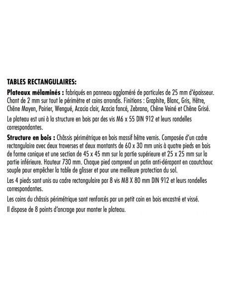 Table de collectivité avec pieds bois Nexos - Mobel Linea