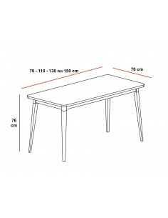 Table de collectivité avec pieds bois Nexos - Mobel Linea 2