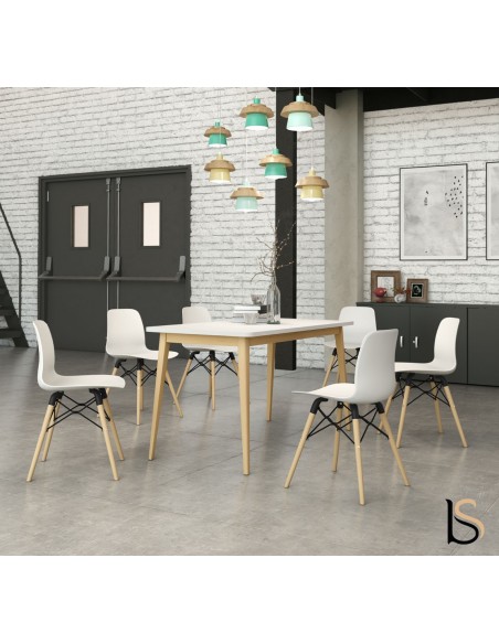 Table de collectivité avec pieds bois Nexos - Mobel Linea